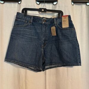 LEVI WOMENS CINCH & BARREL HIGH RISE DENIM SHORTS NWT SIZE 34